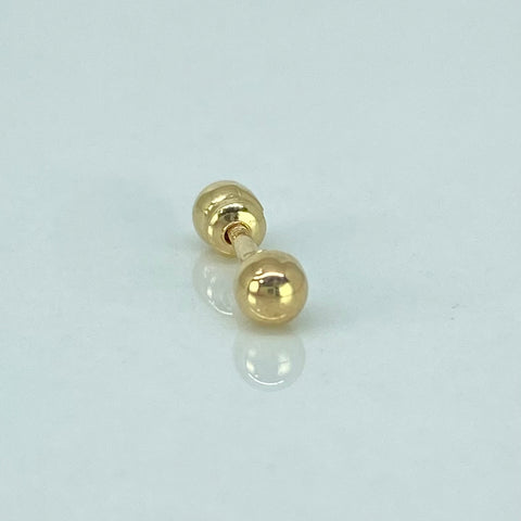 Piercing Bola Lisa 3mm/ Oro Amarillo 18k (Joya) / 0,28gr / 1cm / (Oreja)