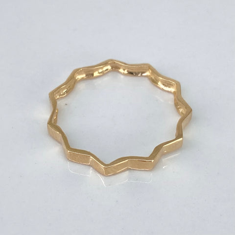 Anillo Linea Zic Zac Oro amarillo 18k / Talla 7 / 1,27 Gr *