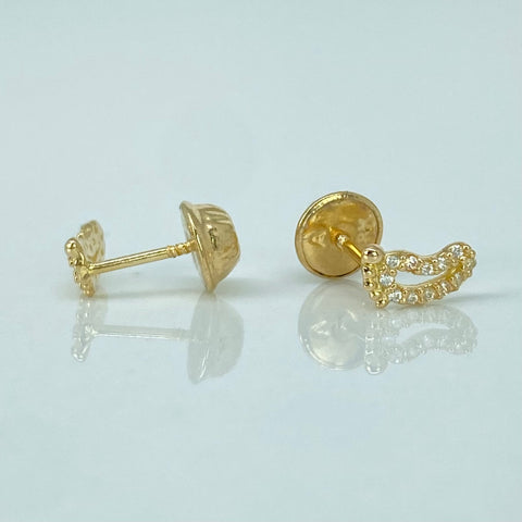 Topos Huella Circones Blancos  Oro amarillo 18k 0,65 Gr / 4 mm *