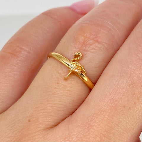 Anillo Flamenco Oro amarillo / Talla 6 1/4 / 1,05 Gr *