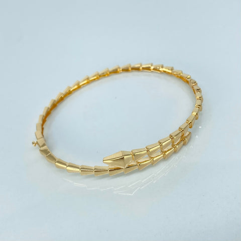 Pulso ● Aro Serpiente Oro amarillo 18k +3 / 8,66 Gr / 3,3 mm / 18 Cm *