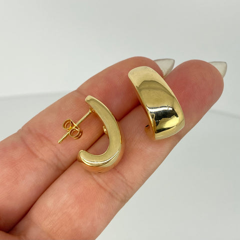 Candongas ● Lisas Oro amarillo 18k +3 / 3,15 Gr / 2 Cm *