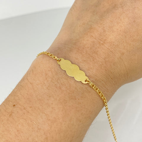 Pulso bebé Placa Nube Aro Seguido Oro amarillo 18k 1,31 Gr / 2,2 mm / 15 Cm *