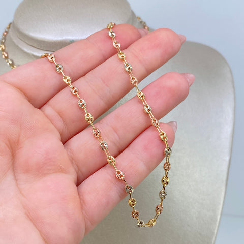 Cadena GC Diamantada Tres oros 18k 6,15 Gr / 3,3 mm / 45 Cm *