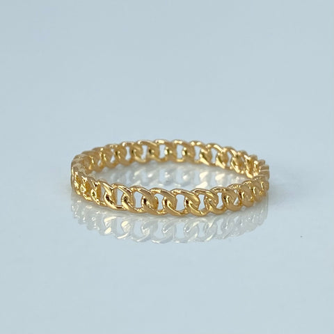 Anillo Cubano Oro amarillo / Talla 7 1/4 / 1,2 Gr