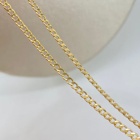 Cadena ● Cubana Oro amarillo 18k 1,76 Gr / 2 mm / 50 Cm *