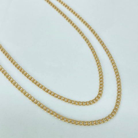 Cadena ● Cubana Oro amarillo 18k 1,6 Gr / 2 mm / 45 Cm *