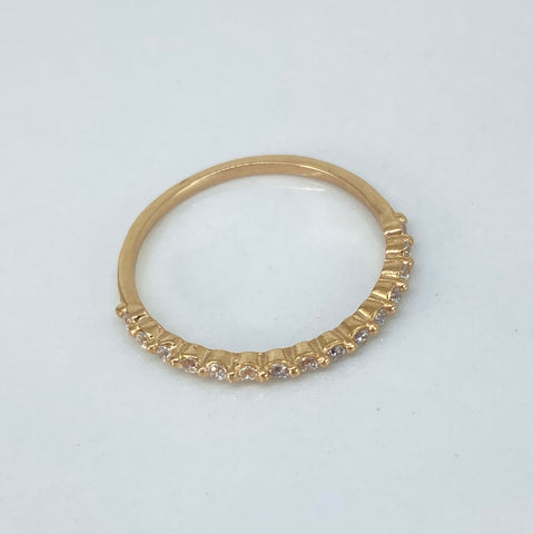 Anillo Churumbela Circones Blancos Oro amarillo / Talla 6 1/4 / 1,1 Gr †