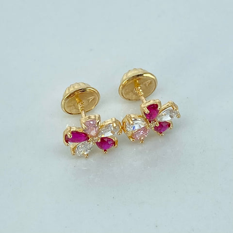 Topos Flor Circones Fucsias Oro amarillo 1 Gr / 7,7 mm †