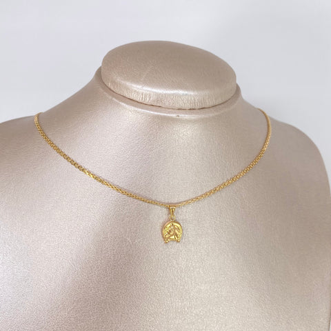 Set Cadena ● China + Dije Caballo Oro amarillo 18k 2,7 Gr / 1,7 mm / 50 Cm