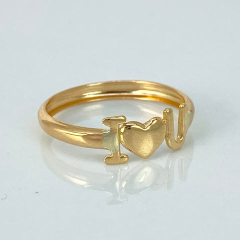 Anillo I Love U Oro amarillo 18k / Talla 6 1/4 / 0,9 Gr
