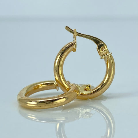 Candongas Lisas Oro amarillo 1,4 Gr / 1,5 Cm