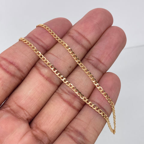 Tobillera ● Cubana Oro amarillo 18k +1 / 1,85 Gr / 2,3 mm / 25,2 Cm