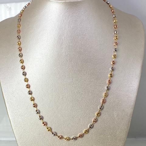 Cadena GC Diamantada Tres oros 18k 8,95 Gr / 3,9 mm / 50 Cm *
