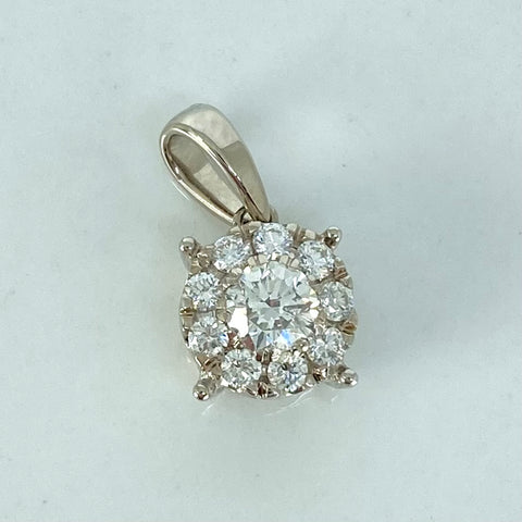 Dije Diamantes 10uni 30PTS Oro blanco 0,95 Gr / 1,3 Cm †