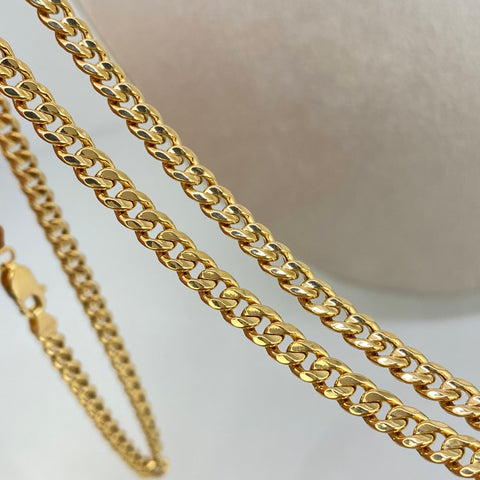 Cadena ● Cubana Oro amarillo 18k 13,85 Gr / 4,5 mm / 60 Cm *