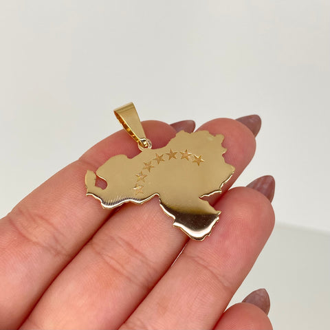 Dije Mapa Personalizado POR FABRICACION Oro amarillo 18k 4,46 Gr / 4 Cm  *