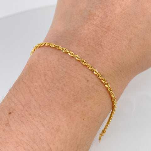 Pulso ● Lazo Oro amarillo 18k +1 / 1,35 Gr / 2,1 mm / 19,2 Cm *