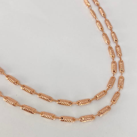 Cadena Eslabones Entorchados Oro rosa 18k 7,30 Gr / 3,3 mm / 60 Cm