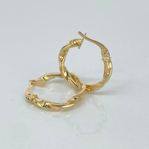 Candongas Melcochas Oro amarillo 18k 1,65 Gr / 2 Cm *