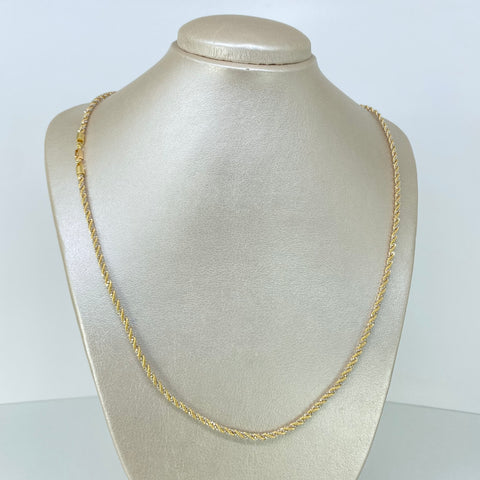 Cadena ● Lazo Trenzado Mini Militar Oro amarillo 18k +3 / 11,25 Gr / 2,8 mm / 60 Cm *