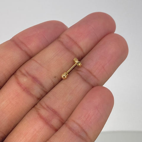 Piercing Circulo Circones Blancos  / Oro Amarillo 18k (Joya) / 5mm / 0,48gr / 1.2cm / (Oreja) †