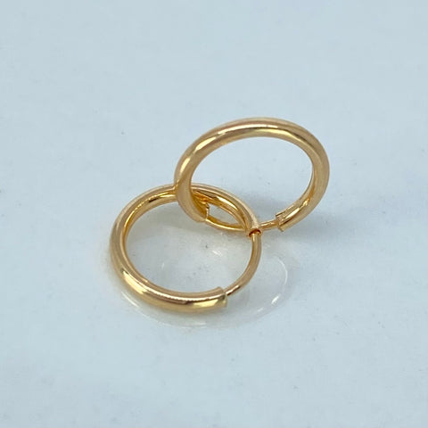 Candongas Imperdibles Lisas Oro amarillo 0,4 Gr / 0,9 Cm †