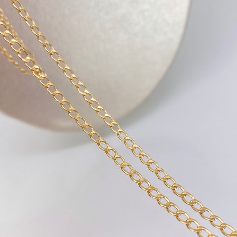 Cadena ● Cubana Oro amarillo 18k 2,35 Gr / 2,5 mm / 45 Cm *