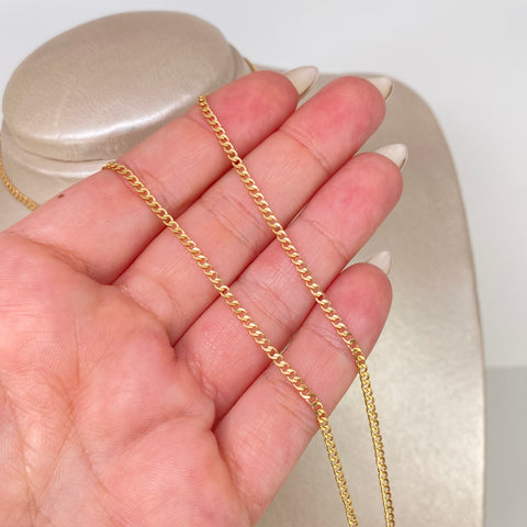 Cadena ● Cubana Oro amarillo 18k 1,9 Gr / 2 mm / 50 Cm †