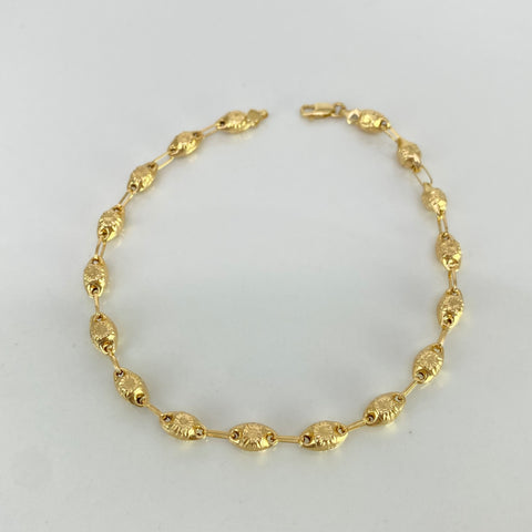 Pulso Rustico Diamantado Oro amarillo 18k 2,86 Gr / 4,2 mm / 19,5 Cm