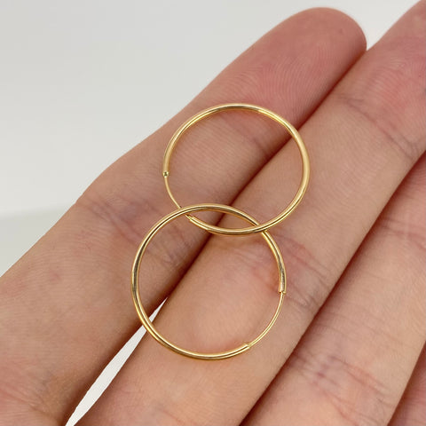 Candongas Imperdibles Oro amarillo 18k 0,93 Gr / 2,1 Cm  *