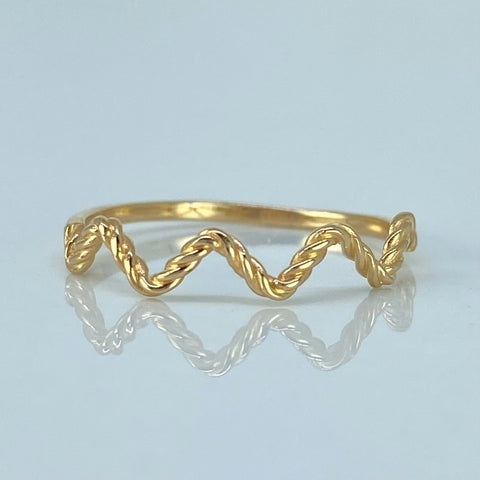 Anillo ZigZag Entorchado Oro amarillo / Talla 7 1/2 / 1,25 Gr