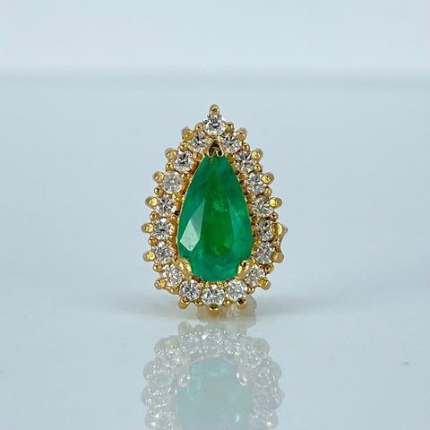 Dije Gota Esmeralda 200PTS Diamantes 33PTS Oro amarillo 1,9 Gr / 1,4 Cm