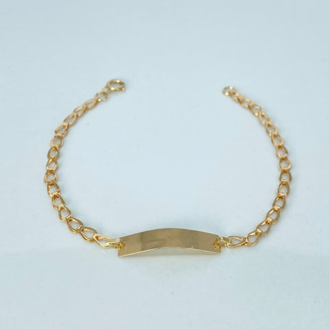 Pulso bebé Placa Rectangular Espiga Oro amarillo 1,20 Gr / 2,7 mm / 15,2 Cm *