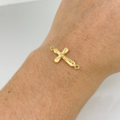 Herraje Cruz Oro amarillo 18k 0,53 Gr / 2,4 Cm †