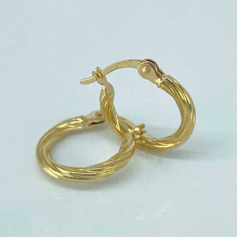 Candongas Entorchadas Oro amarillo 1,14 Gr / 1,6 Cm †