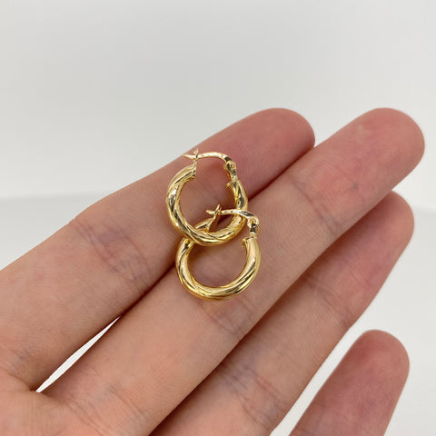 Candongas Entorchadas Oro amarillo 18k 1,53 Gr / 1,8 Cm *