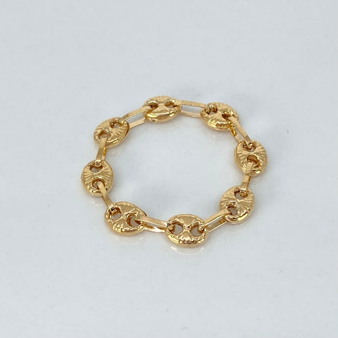 Anillo GC Diamantado 8 Eslabones Oro amarillo 18k / Talla 6 / 0,7 Gr / 3,8 mm *