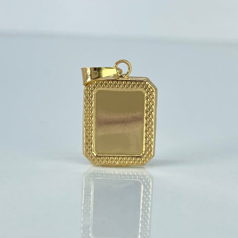 Dije Placa Rectangular Bordeada Oro amarillo 1,02 Gr / 2,6 Cm *