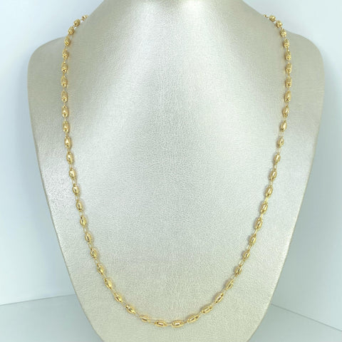 Cadena Cilindros Oro amarillo 18k 8,32 Gr / 3,3 mm / 61 Cm *