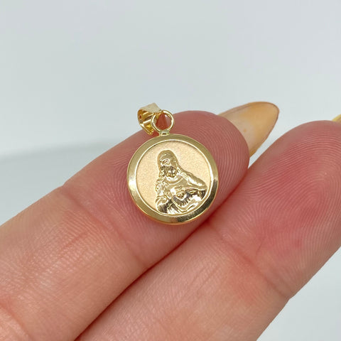 Dije Sagrado Corazon Virgen Del Carmen Oro amarillo 0,63 Gr / 1,9 Cm †