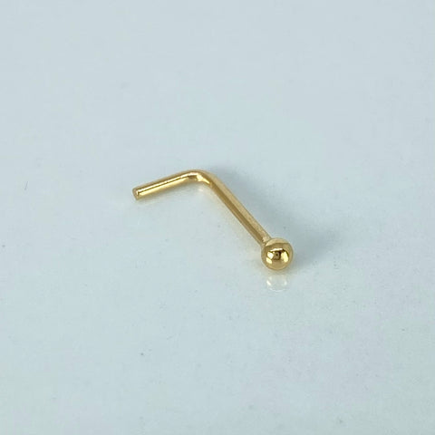 Piercing Bola Lisa  / Oro Amarillo 18k (Joya) / 1.8mm / 0,14gr / 1cm / (Nariz)
