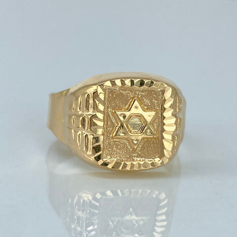 Anillo Sello Estrella De David Oro amarillo / Talla 11 1/4 / 2,8 Gr