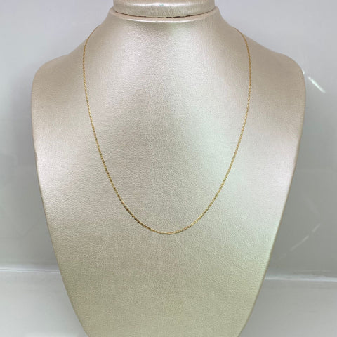 Cadena Italy Plana Diamantada Tres oros 18k 1,84 Gr / 1,2 mm / 45 Cm *