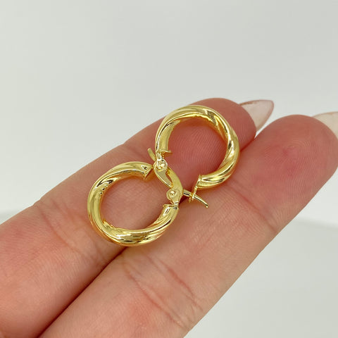 Candongas Entorchadas Oro amarillo 18k 1,41 Gr / 1,6 Cm