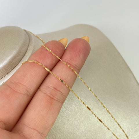 Cadena ● Singapur Plana Oro amarillo 18k +3 / 1,1 Gr / 1 mm / 45 Cm †