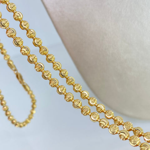 Cadena Militar Diamantado Luna NAC ESP Oro amarillo 18k +1 / 28,8 Gr / 4 mm / 60 Cm *