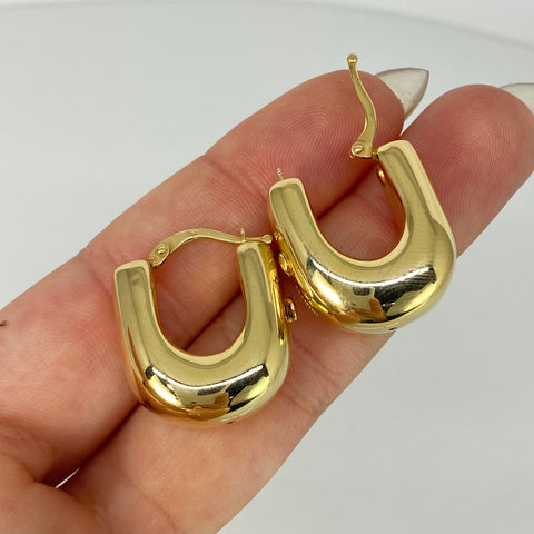 Candongas ● Lisas Oro amarillo 18k +3 / 4,25 Gr / 2,4 Cm *
