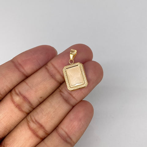 Dije Placa Rectangular Bordeada Oro amarillo 1,02 Gr / 2,6 Cm *