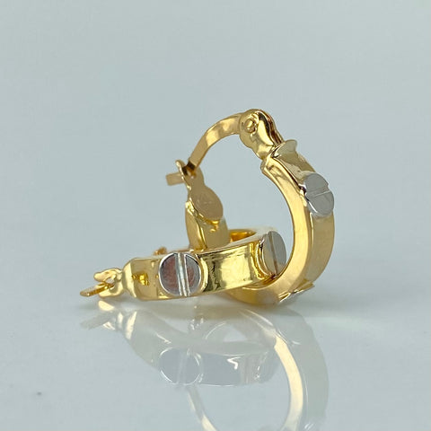Candongas Tornillos CT Oro amarillo y Oro blanco 1,53 Gr / 1,4 Cm *